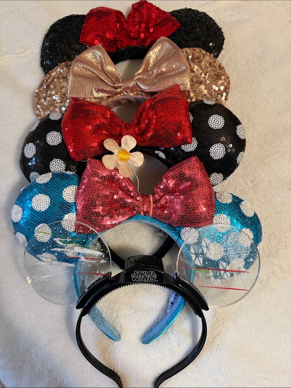 Assorted Disney Sequin Minnie Ear Headbands with Bows